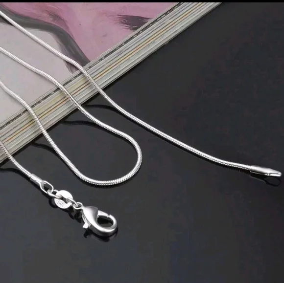 1MM NEW 925 STERLING SKINNY SILVER ROUND SNAKE CHAIN NECKLACE 18" - Picture 3 of 13